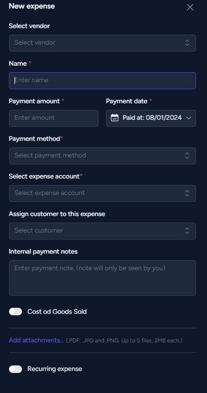 How to add expenses?